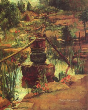 ジョン・ラファージ Painting - 日光の庭の噴水 ジョン・ラファージ